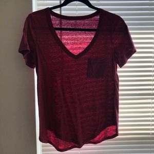Burgundy V-Neck